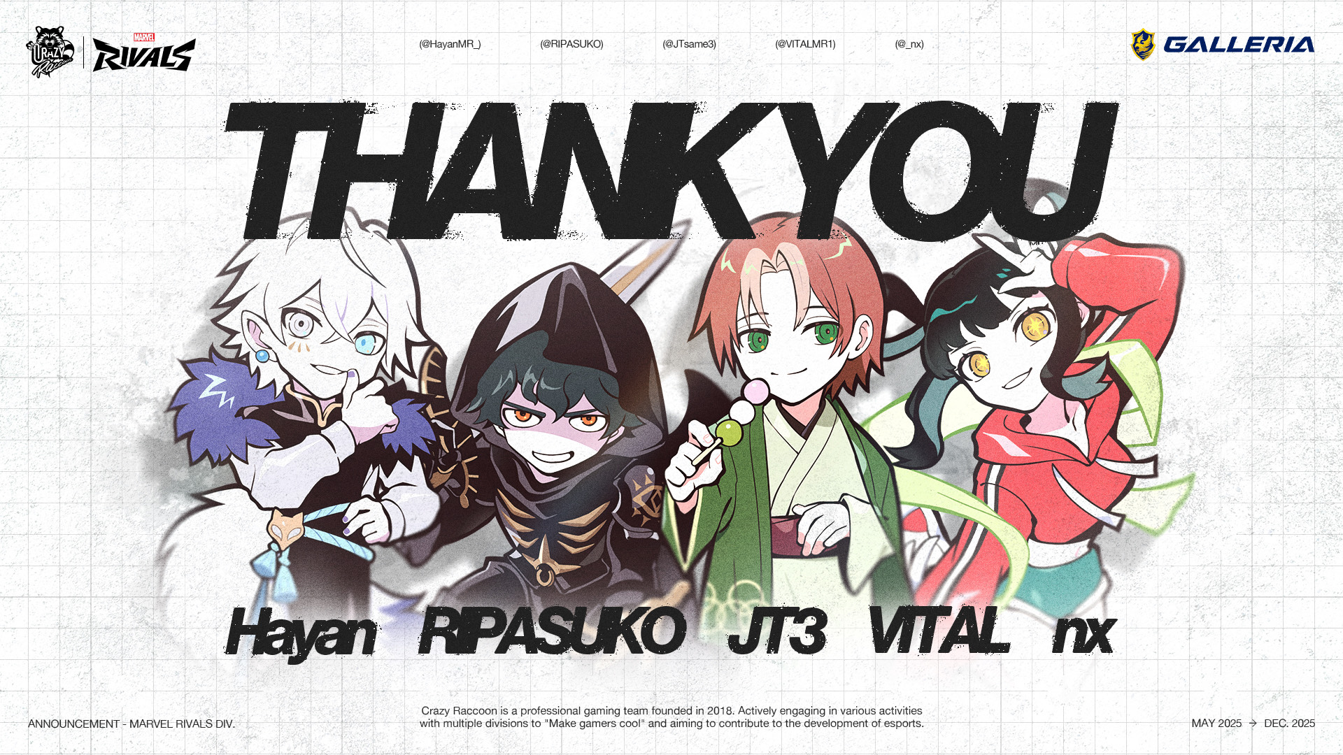 【Announcement Regarding Departure from the Marvel Rivals Division】